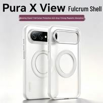 Huawei Pura X View Magnetic Matte Phone Case with Rotating Stand Pura X View white