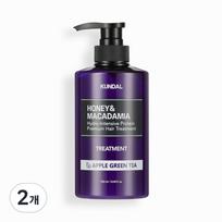 Kundal Honey & Macadamia Hair Treatment Apple Green Tea Fragrance, 500ml, 2 units black
