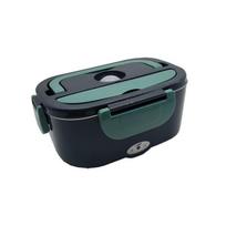 Įkraunama nešiojama elektrinė priešpiečių dėžutė namams ir automobiliui – izoliuota ir šildoma Dark green. US standard 110V plastic liner tamsiai žalia spalva