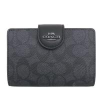Coach Piniginė FCW786 CW786 tamsiai pilka, dengta drobė, vidutinio dydžio, su užtrauktuku kampuose [Coach] (Bifold piniginė) Moteriška [prekės ženklas] [prekės ženklas] gray