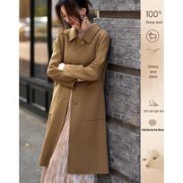 Sisui Nianhua Women's Elegant Mid-Length Wool Blend Coat L kupranugaris