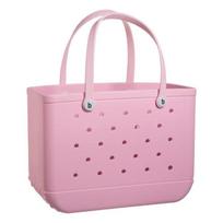 Neperšlampamas EVA paplūdimio krepšys - Didelės talpos, lengvai valomas, lauko plaukimo krepšys su skylutėmis Small Bag 28*11*21cm 350g rožinė