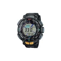 Casio PRO TREK serija-PRG Atsparus vandeniui ir smūgiams Mechanizmas Kvarcinis mechanizmas Dirželis derva Japonijos ir Korėjos laikrodis Vyriškas laikrodis Pilkas ciferblatas PRG-240-1 pilka spalva