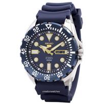 Atnaujintas Seiko 5 Sports Automatinis 24 brangakmenių Japonijoje pagamintas SRP605J2 vyriškas laikrodis mėlyna