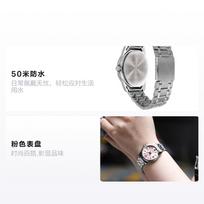 CASIO 50 meters waterproof Quartz Steel Strap women's watch pink dial LTP-1314D-5AVDF rožinė