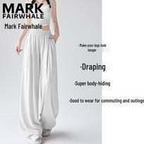 Mark Fairwhale Women's Summer Thin High-Waist Wide-Leg Pants S abrikosas