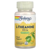 Solaray, l-theanine, natural lemon-lime, 200mg, 30 chewable tablets