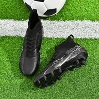 Nauji CR7 Aukštakulniai Futbolo Batai Dirbtinės Žolės Oda Unisex Jaunimo Studentų Treniruočių Sportiniai Batai Vyrams Ir Moterims 35 black