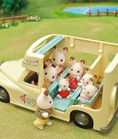 [Toytron] Sylvanian Families Family Camping Van (Item No. 5454) - Adventure Playset beige