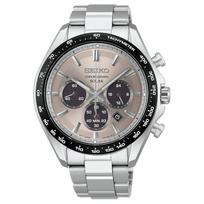 SEIKO SELECTION 100 meters waterproof stopwatch calendar solar Quartz Steel Strap 42.2*48.3mm men's watch brown dial SBPY181 mėlyna