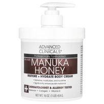 Manuka Honey, Restore + Hydrate Body Cream, 454G(16Oz) white