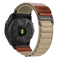 QuickFit 22mm 26mm Nailoninis laikrodžio dirželis Garmin Fenix 8 7 7Pro 6Pro 7X 8X Enduro TACTIX Forerunner 965 955 255 265 Alpine Loop Laikrodžio apyrankė QuickFit 26mm tamsiai rudos spalvos
