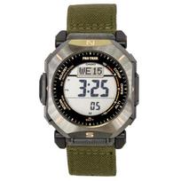 Casio Pro Trek Skaitmeninis Žalias Audinio Dirželis Saulės Energija Veikiantis PRW-69YB-3 100M Vyriškas Laikrodis pilka