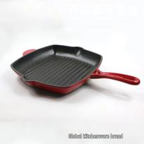 UTOLS Enameled Cast Iron Square Steak Griddle Pan gray