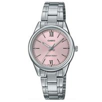 CASIO - Solar Watch - LTP-V005D-4B2 - Standard Stainless Steel Pink Dial Analog Watch Women's 3-Hand - Pink, Women's gray