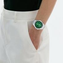 CASIO 50 meters waterproof solar Quartz Steel Strap same style for men and women green dial MTS-RS100D-3AV mėlyna