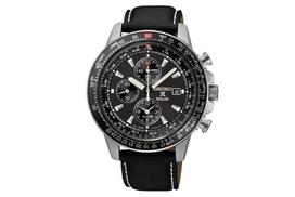 SEIKO PROSPEX Flightmaster Pilotinis Saulės Energijos Chronografas, 100m Atsparus Vandeniui Modelis SSC009P3, Vyriškas Importas black