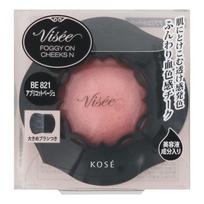 KOSE Bise Foggy On Cheeks N Brush Built-in, 1 Piece, BE 821 Apricot Beige black