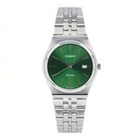 Casio Classic Analog Watch MTP-B145D-3A Unisex Stainless Steel Band Sunray Green Dial Date Display 50m Water Resistant Timepiece (MTP-B145D-3AV) white