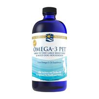 Omega-3 naminiams gyvūnams didelių ir labai didelių veislių šunims bei namų ūkiams su keliais šunimis, 16 fl oz blue