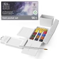 Winsor Newton Akvareliniai dažai Profesionalus akvarelės lauko kišeninis rinkinys Pusinė kasetė 12 spalvų rinkinys 18809685 & gray