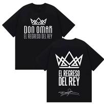Rapper Don Omar The Last King Tour 2026 Print T-shirts Men Women Fashion T-shirts Summer Y2K Short-sleeve Casual Cotton T Shirt 150 gray