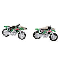 Gdesign Motocross Bike Button Cufflinks (Green)