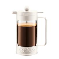 BODUM Kavos aparatas Kavos presas BEAN Prancūziškas presas Kavos aparatas 1000ml Nerūdijančio plieno filtras Stiklinis indas Panardinamas tipas Kavos fiksavimo dangtelis Kreminės baltos spalvos balta