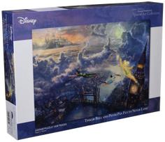 Tenyo 1000 dalių dėlionėje Disney Thomas Kinkade Peteris Panas Tinker Bell ir Peter Pen Fly to Never Land Canvas Style speciali meno kolekcija su gray