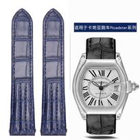 19mm 20mm Cartier Roadster W6206018 W6206017 Nailono laikrodžio dirželis Vyriškas Drobės Greitas Metalinis adapteris Karvės odos Laikrodžio dirželis Priedai 19mm gray