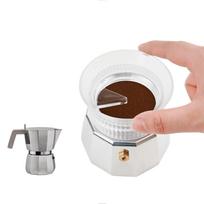 watchget Moka puodo dozavimo piltuvėlis 54mm Espresso kavos aparatas paskirstymo įrankis Pagaminta Italijoje Moka Express 3 puodeliai Skaidrus white