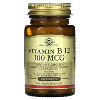 Solgar, vitaminas B12, 100 mcg, 100 tablečių