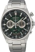 SEIKO Chronograph Watch SSB405P1 Men's Green Dial Overseas Model, 100M Water Resistant Design Style Fit žalia