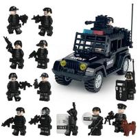 Yogo Block Mini Figūrėlės Karinė serija Lego Suderinamos SWAT Specialusis Mobilusis Būrys gray