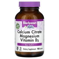 Bluebonnet Nutrition, kalcio citratas, magnio vitaminas D3, 90 tablečių