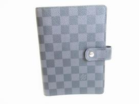 Authentic LOUIS VUITTON Damier Graphite Document Holders Medium Ring Agenda #8589  Seller refurbished