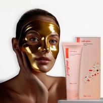Anti-Aging Face Mask Skin Care Set 24k Nano Gold Hyaluronic Acid, 1.4 Fl Oz black