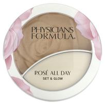 Physicians Formula, Rose All Day, Set & Glow, Švytėjimo suteikianti pudra ir drėkinamasis balzamas, 1711501 Sunlit Glow, 1 vnt. gray