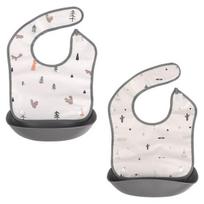 Nordico Kinder bib 2p, desert camping, forest friend, 1 set white