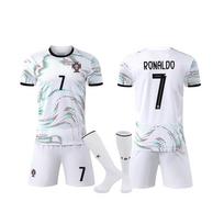 Portugal Away White No. 7 Ronaldo Soccer Jersey, Sizes 14-3XL for Kids & Adults, Breathable Quick-Dry Team Wear M/175