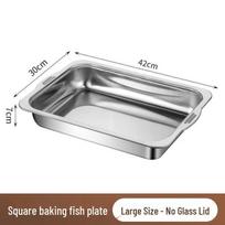 Stainless Steel Rectangular Roasting Pan Large white