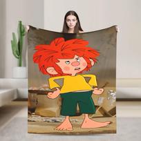 P-Pumuckl flanelinis pledas Žieminis Minkštas šiltas lovatiesė vaikų miegamajam Naujoviška lovatiesė Sofos lovos užvalkalas 75x90cm