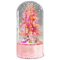 Pyragas sniego kalėdinė LEGO suderinama muzikinė dėžutė Kalėdų eglutė, rožinė pink