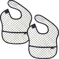 Pli? baby NEW waterproof baby food bib, 2 pieces, 41 cream hearts black
