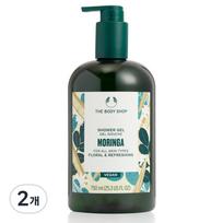 The Body Shop Large Capacity Moringa Shower Gel, 750ml, 2 units white