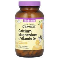 Bluebonnet Nutrition, EarthSweet kramtomieji, Kalcis, Magnis ir Vitaminas D3, Apelsinų vanilės skonio, 90 kramtomųjų tablečių