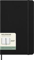 Moleskine 2027 Weekly January 12 Large Size x Black DHB12WH3Y27 Diary, Start, Months, Horizontal, (13cm 21cm), Hardcover, juoda