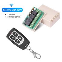 433Mhz RF Nuotolinio Valdymo Grandinė Universalus Belaidis Jungiklis DC 6V 12V 4CH rf Relės Imtuvas ir Raktų Pakabuko Siųstuvas Garažui 1 remote 1 receiver