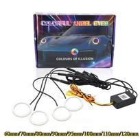 RGB Angel Eyes Halo Žiedai Žibintai su Posūkio Signalo Žibintais APP Bluetooth LED Motociklo Atnaujinimas DRL Automobilio Priekinis Žibintas 12V 24V 4 in 1-70mm