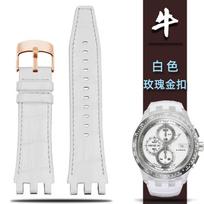 Swatch SVG Mechaninei laikrodžio apyrankei SVGK403/407 SVGB400 402 408 Odinis laikrodis su vyrišku 22 mm dirželiu 22mm white